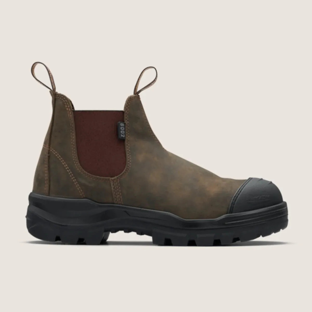 Blundstone 8002 Rotoflex - TPU Steel Safety - Rustic Brown - Unisex - Elastic Side-With Scuff Cap