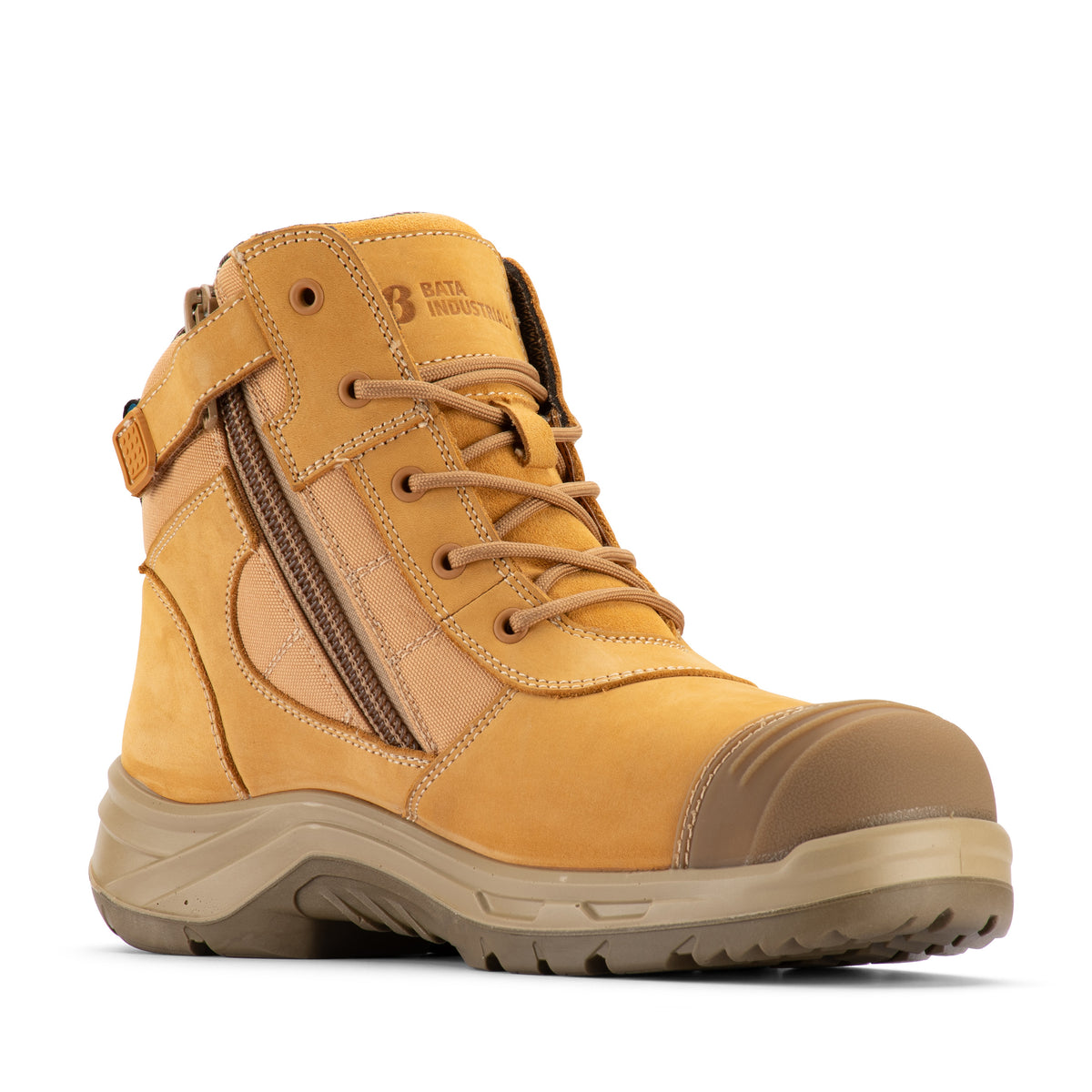 Bata Ultra Zippy Zip Side Safety Boot Wheat