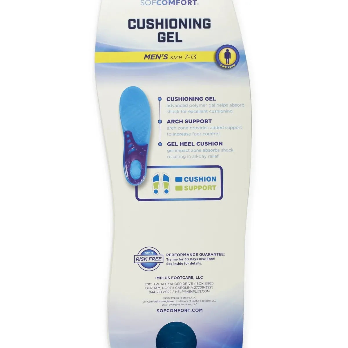 Implus 46207 Sof Comfort Mens Cushioning Gel Footbed