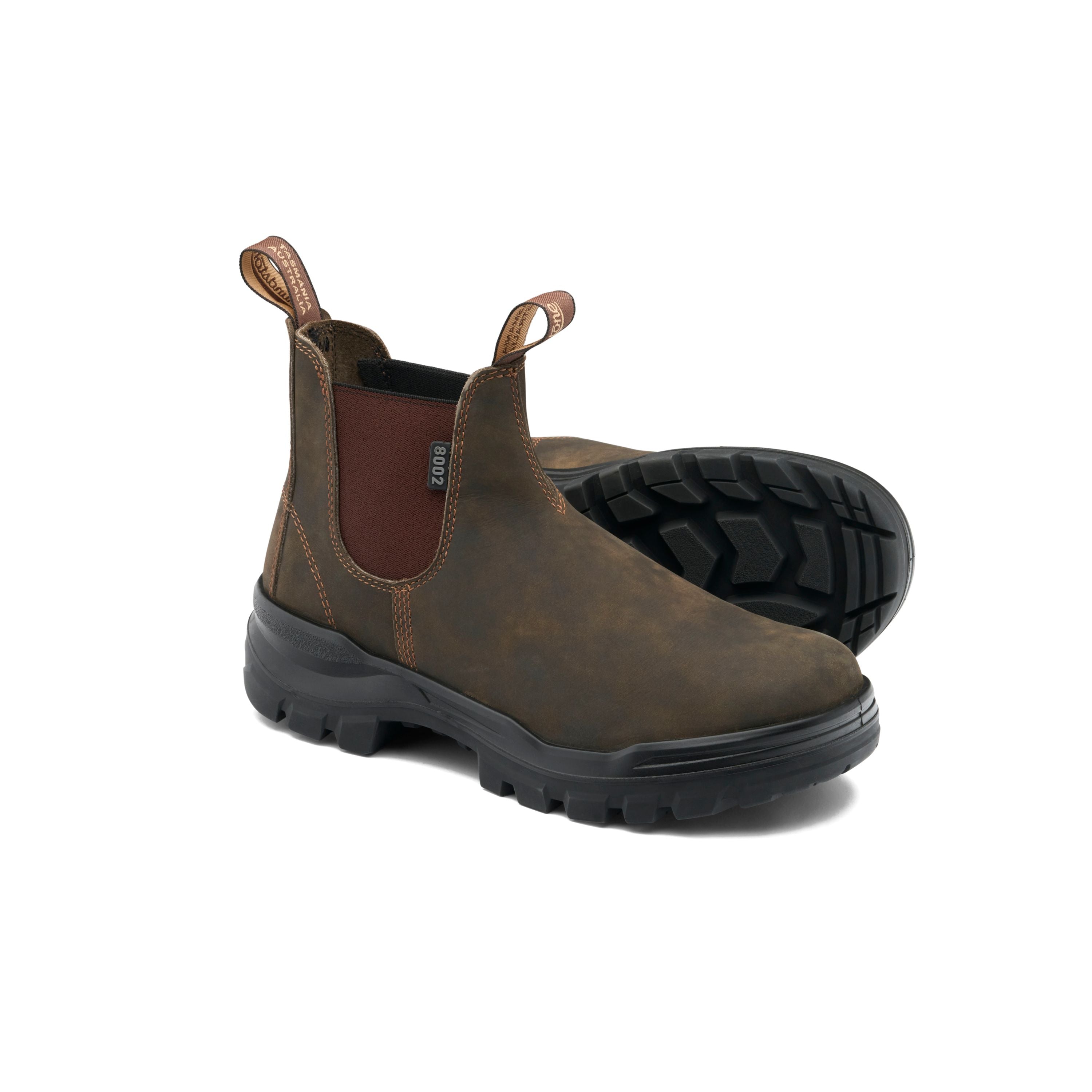 Blundstone Rotoflex Rustic Brown Elastic-Sided Safety Boot – Steel Toe Work Boot