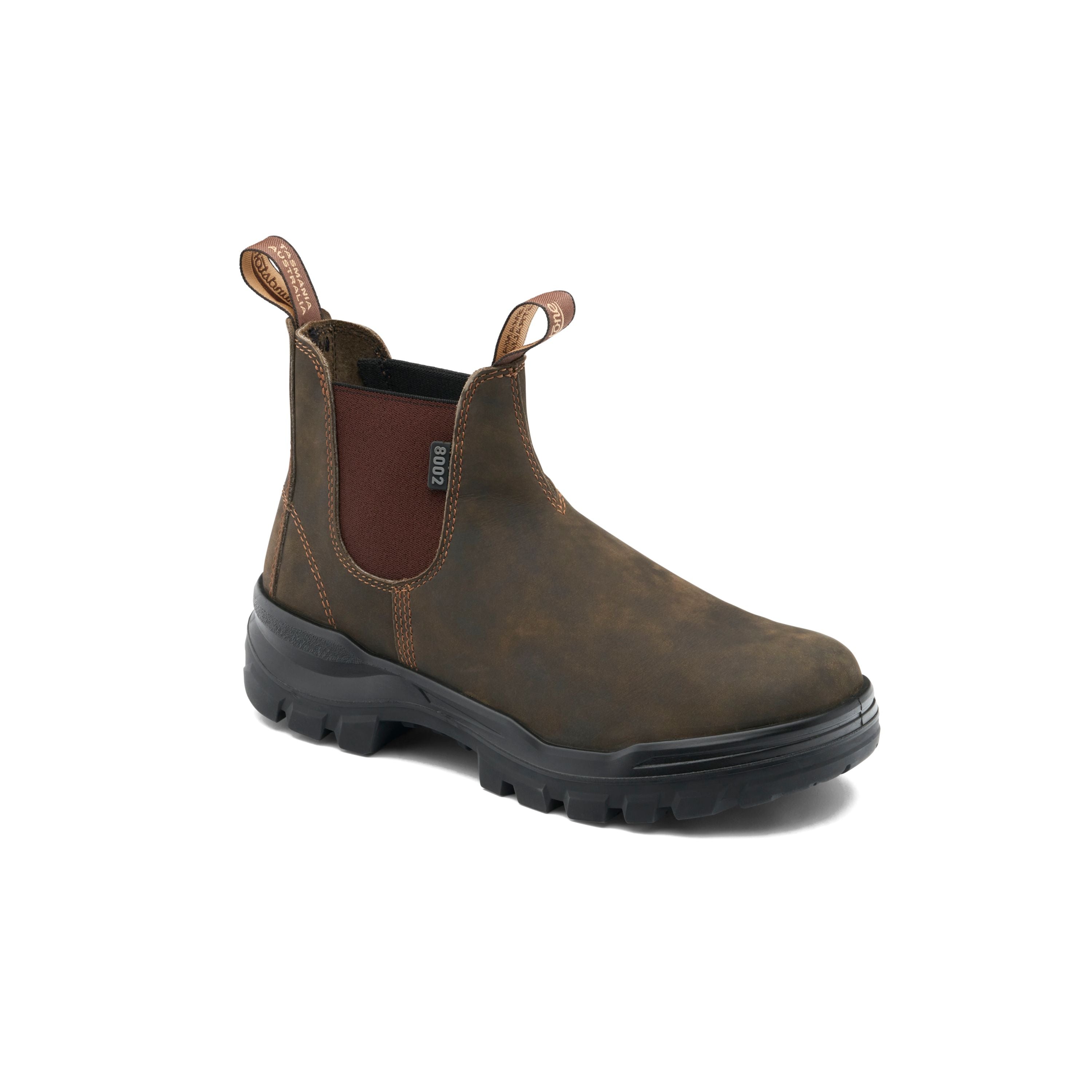 Blundstone Rotoflex Rustic Brown Elastic-Sided Safety Boot – Steel Toe Work Boot