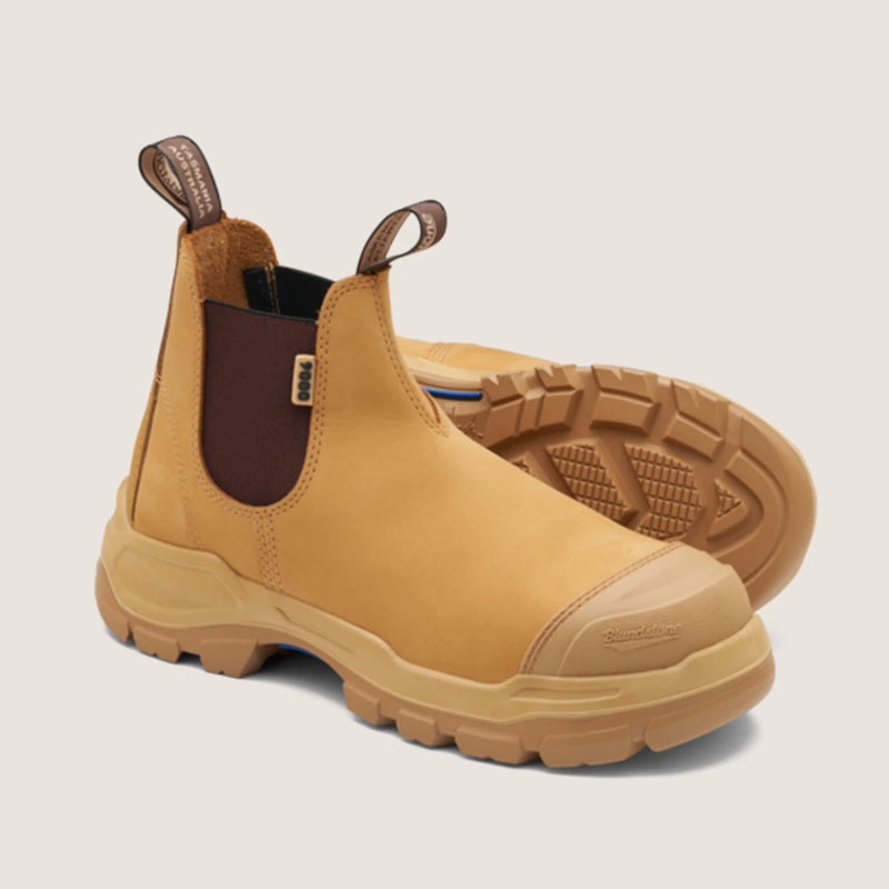 Blundstone 9000 Rotoflex - Rubber Steel Safety - Wheat - Unisex - Elastic Side