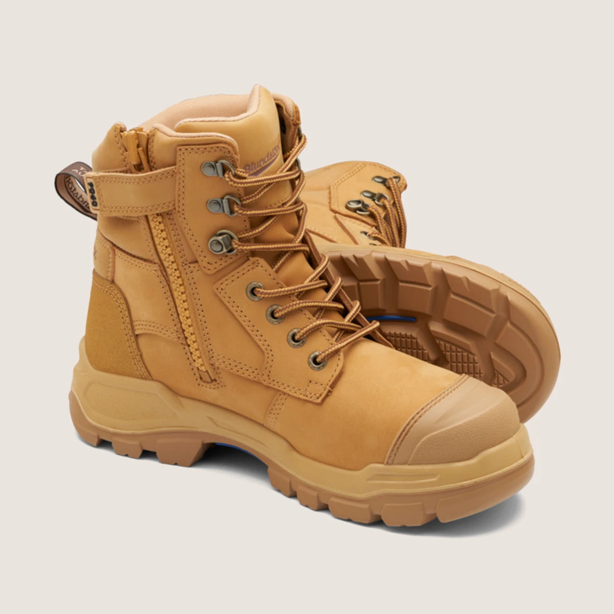 Blundstone 9060 Rotoflex - Rubber Steel Safety - Wheat - Unisex - 150Mm Zip Side