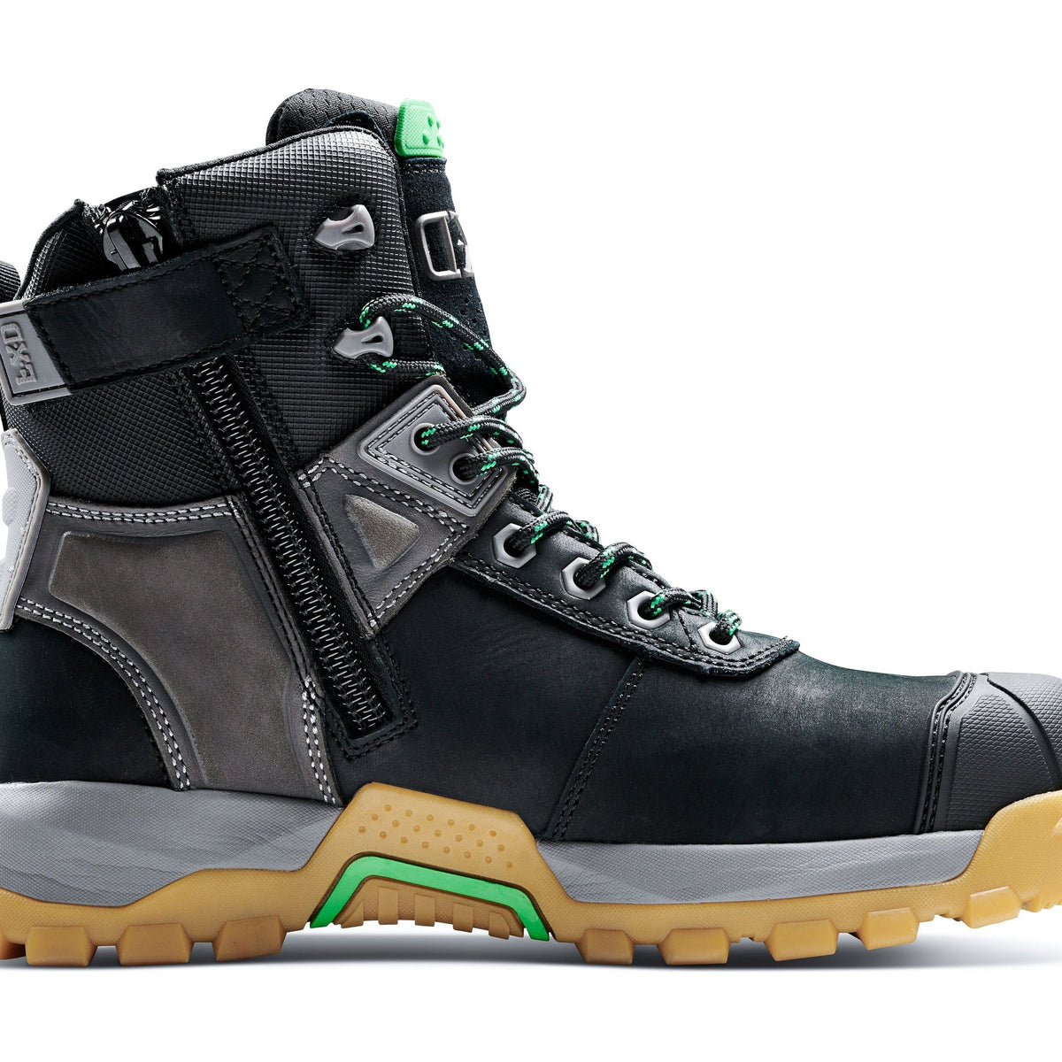 Men’s FXD Black and Green Work Boots - 11.5 FXD WB-4 High Cut Slip On Composite Toe Work Boots - Black main image 4